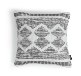 An Image of Habitat Sahara Geometric Cushion - Grey - 50x50cm