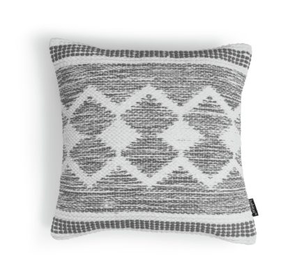 An Image of Habitat Sahara Geometric Cushion - Grey - 50x50cm