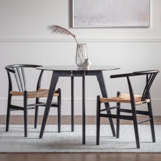 An Image of Brea Round Dining Table Black