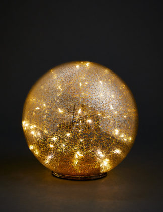 An Image of M&S Medium Glass Light Up Orb Room Decoration