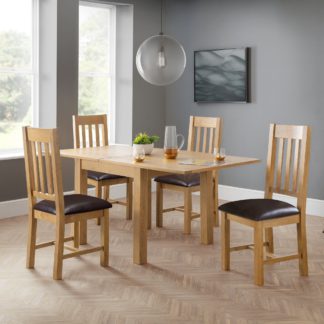 An Image of Astoria Flip Top Dining Table with 4 Chairs Light Oak