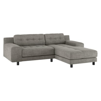 An Image of Habitat Hendricks Right Corner Fabric Chaise - Black & White