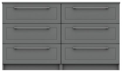 An Image of Hatfield 3+3 Drawer Chest - White Gloss