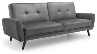 An Image of Julian Bowen Monza Velvet Clic Clac Sofa Bed - Grey