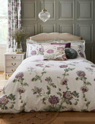 An Image of Laura Ashley Sateen Hepworth Grape Bedding Set