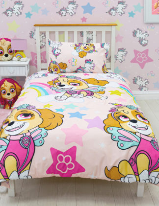 An Image of M&S Paw Patrol™ Unicorn Single Bedding Set