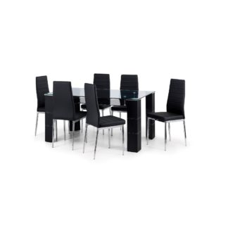 An Image of Greenwich Set of 6 Dining Chairs Black