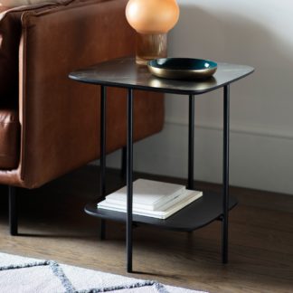 An Image of Fairfield Side Table, Marble Effect Black