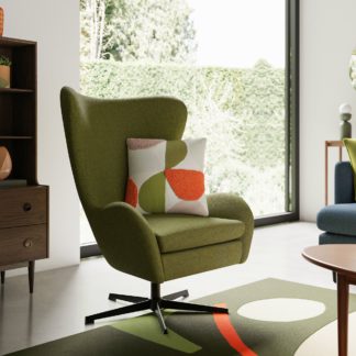 An Image of Kuvert Soft Marl Swivel Chair Moss Moss Green