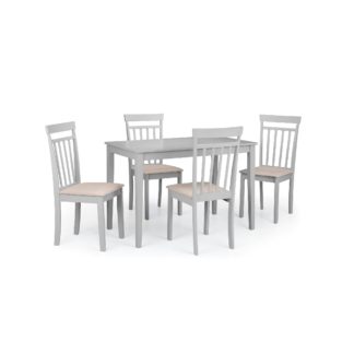 An Image of Taku Rectangular Grey Dining Table with 4 Coast Grey Chairs Grey