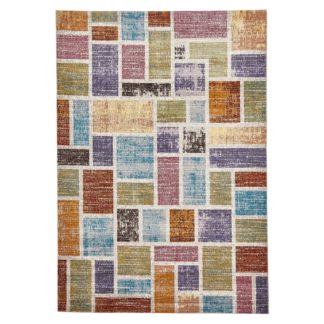 An Image of 16th Avenue 37A MultiColoured Rug Blue, Purple and Brown