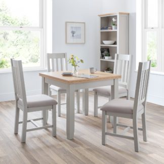 An Image of Richmond Flip Top Table with 4 Dining Chairs Grey