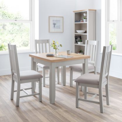An Image of Richmond Flip Top Table with 4 Dining Chairs Grey