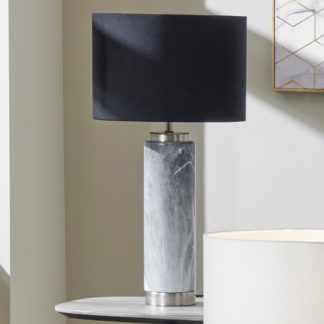 An Image of Carrara Grey Tall Table Lamp Grey