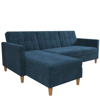 An Image of Hartford Chenille Storage Sofa Bed Blue