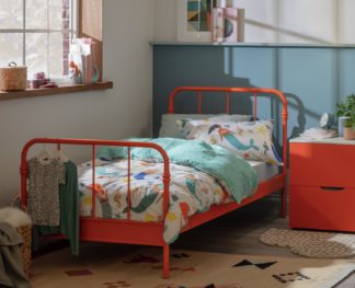 An Image of Habitat Kids Jett Single Metal Bed Frame - Orange