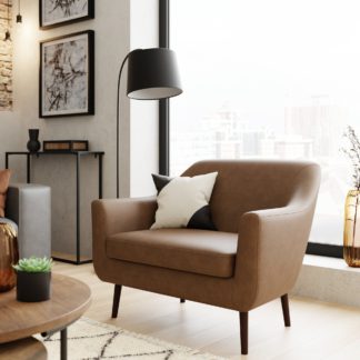 An Image of Eddie Leather Large Armchair Mocha