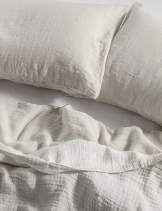 An Image of Bedfolk 2 Pack Pure Linen Pillowcases