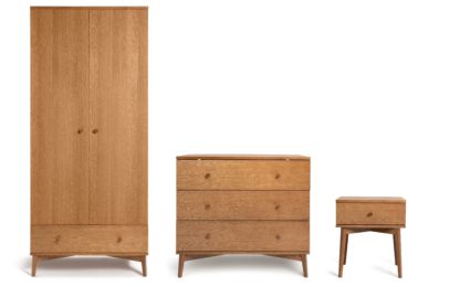 An Image of Habitat Kirk 3 Piece 2 Door Wardrobe Set - Walnut