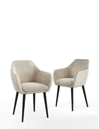 An Image of M&S Set of 2 Ember Velvet Dining Chairs