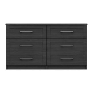 An Image of Ethan Graphite 3 Drawer Double Chest Grey
