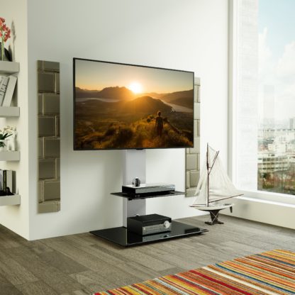 An Image of Lesina Pedestal TV Stand Black