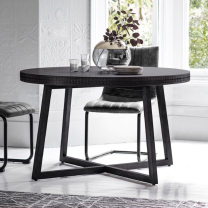 An Image of Cantwell Round Dining Table Black