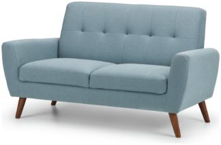 An Image of Julian Bowen Monza 2 Seater Fabric Retro Sofa - Blue