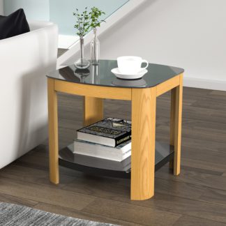 An Image of Affinity Real Curved Wood Side Table Oak (Brown)