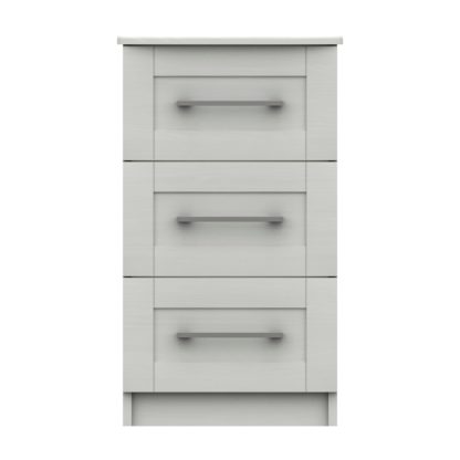 An Image of Ethan 3 Drawer Bedside Table Grey