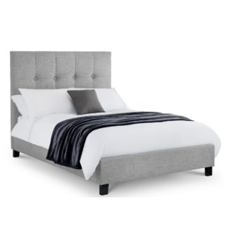 An Image of Sorrento Light Grey Upholstered Bed Frame Light Grey