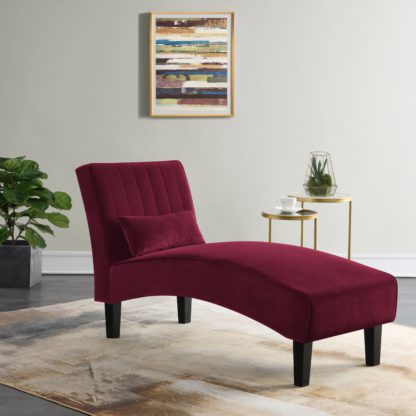 An Image of Bella Velvet Chaise Longue Midnight (Blue)