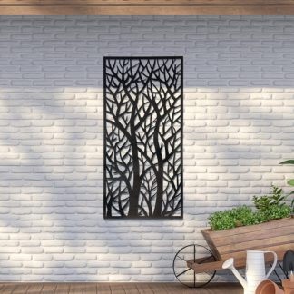 An Image of Amarelle Large Metal Tree Design Decorative Garden Screen - 120 x 60cm