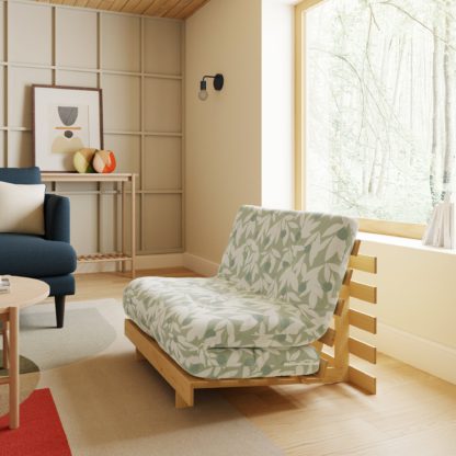 An Image of Mito Klipp Single Futon Natural Frame Orange