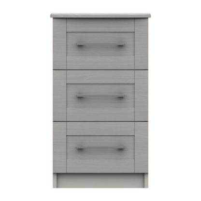 An Image of Ethan 3 Drawer Bedside Table Grey