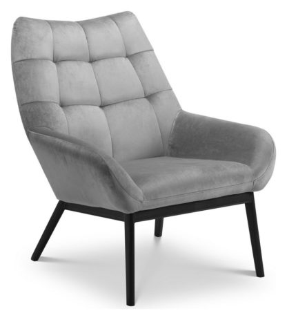 An Image of Julian Bowen Lucerne Velvet Chair - Grey