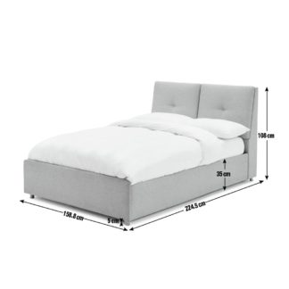 An Image of Habitat Jakob Shadow Kingsize Bed Frame - Grey