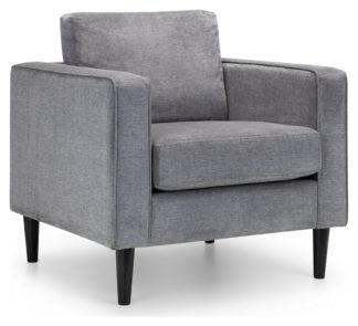 An Image of Julian Bowen Hayward Fabric Armchair - Dark Grey