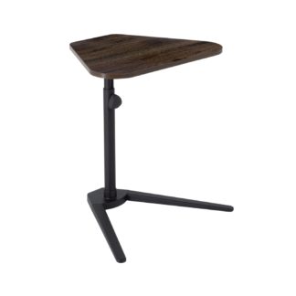 An Image of Adjustable Laptop Side Table, Dark Wood & Black Black