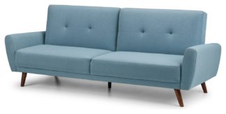 An Image of Julian Bowen Monza Clic Clac Fabric Sofa Bed - Blue