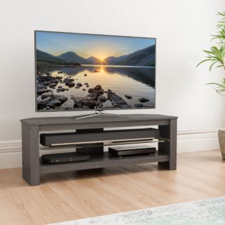 An Image of Calibre Plus Wide TV Stand, 115cm Grey Oak Effect Grey