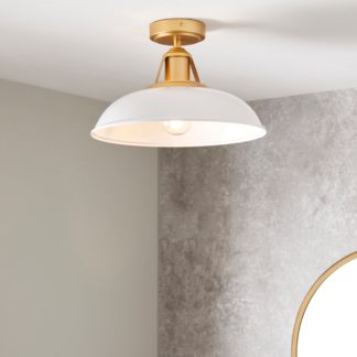 An Image of Oraya Bathroom 1 Light Flush Ceiling Fitting White