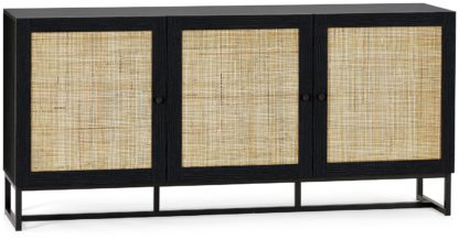 An Image of Julian Bowen Padstow 3 Door Sideboard - Black