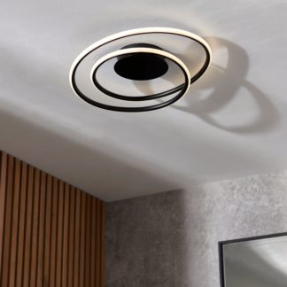 An Image of Langdon Bathroom Integrated LED Flush Ceiling Fitting Black