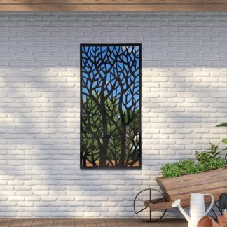 An Image of Amarelle Large Metal Tree Design Decorative Garden Mirror - 120 x 60cm