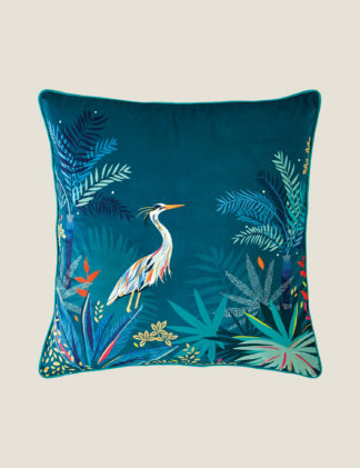An Image of Sara Miller Velvet Heron Cushion