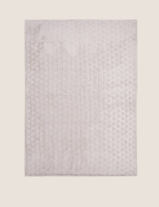An Image of M&S Fleece Geometric Textured Throw