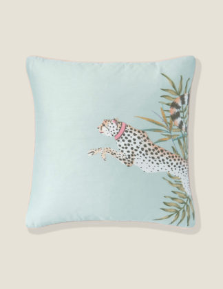 An Image of Yvonne Ellen Pure Cotton Cheeky Cheetah Piped Cushion