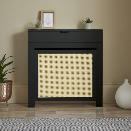49916fb30137409f6864e9a41c85c16faca5326ca59e94baca037a9acd0ad590.jpg An Image of Palermo Mini Radiator Cover Black