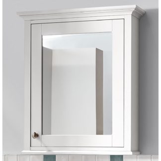 An Image of Country Living Wicklow Bathroom Mirror Cabinet - Matt White